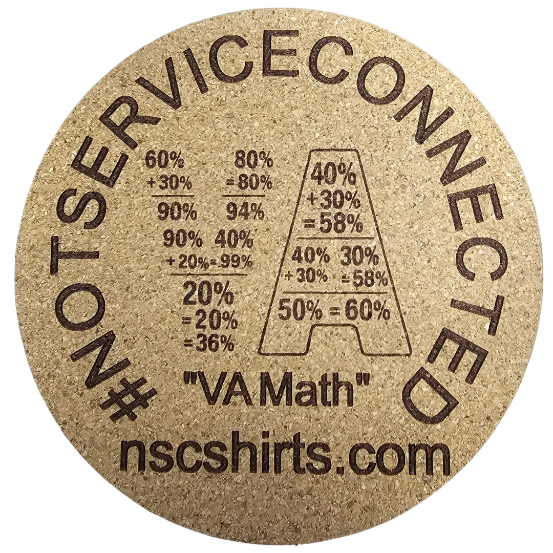 Not Service Connected Laser Engraved Cork Coaster