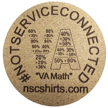 Not Service Connected Laser Engraved Cork Coaster