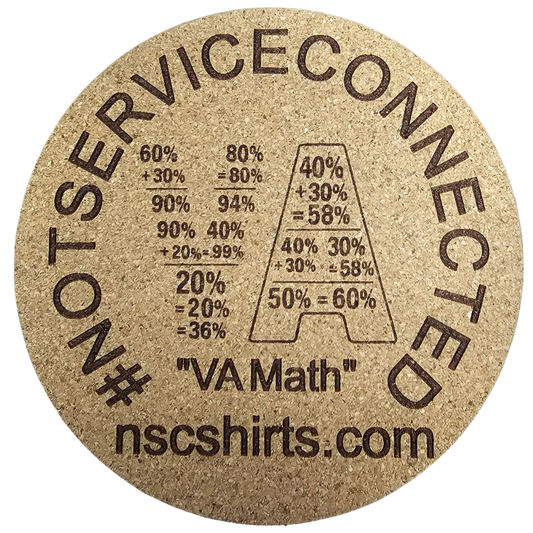 Not Service Connected Laser Engraved Cork Coaster