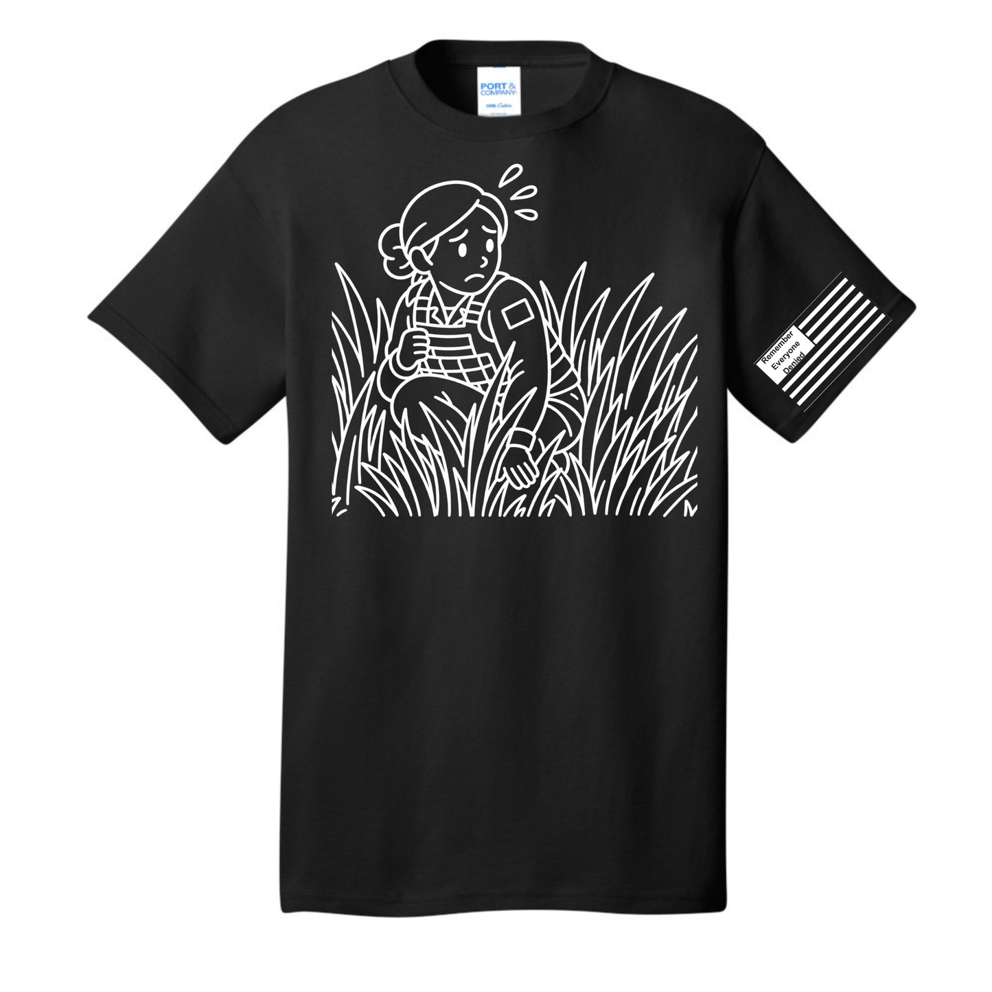 Hidden Fear front design on black shirt