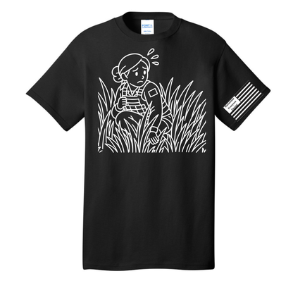 Hidden Fear front design on black shirt