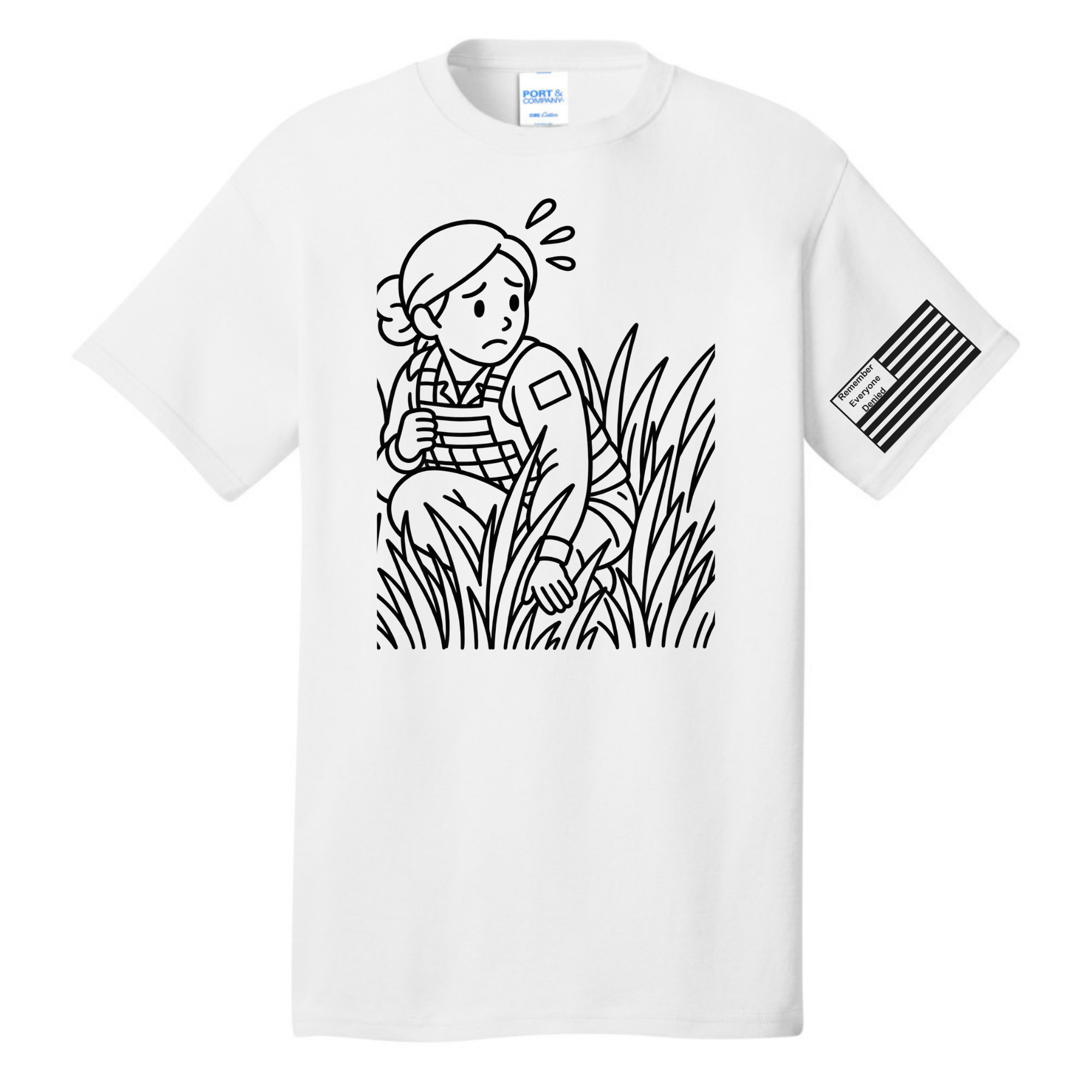 Hidden Fear front design on white shirt