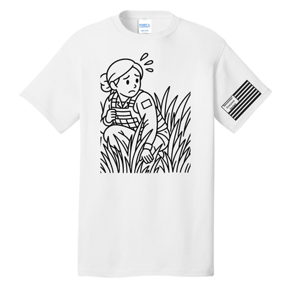 Hidden Fear front design on white shirt