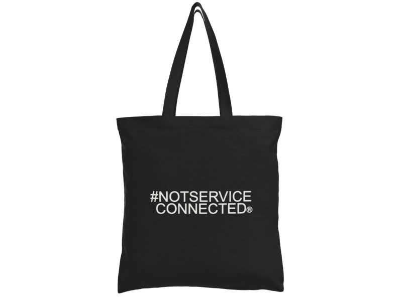 #NotServiceConnected Cotton Tote Bag – Black