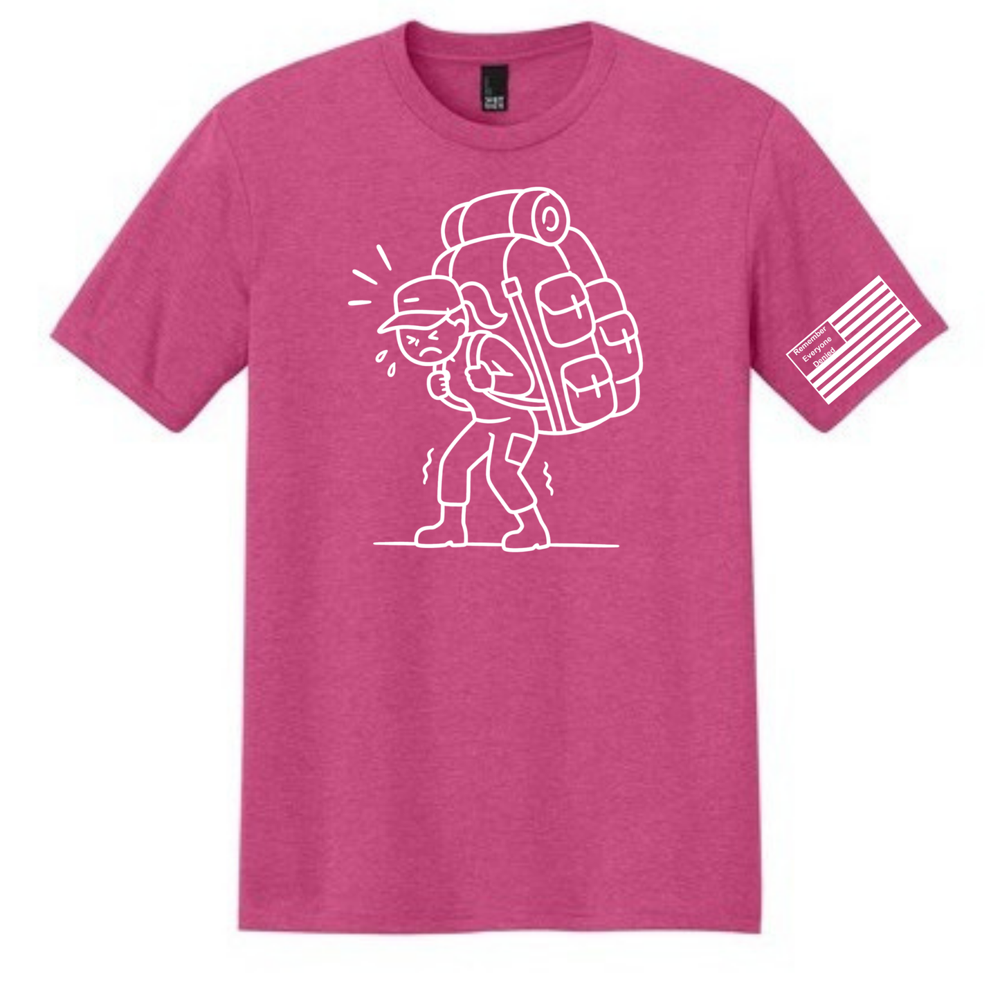 She Carried front design on fuchsia frost shirt