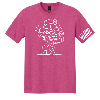 She Carried front design on fuchsia frost shirt