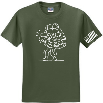 She Carried front design on green shirt
