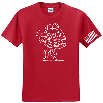 She Carried front design on red shirt