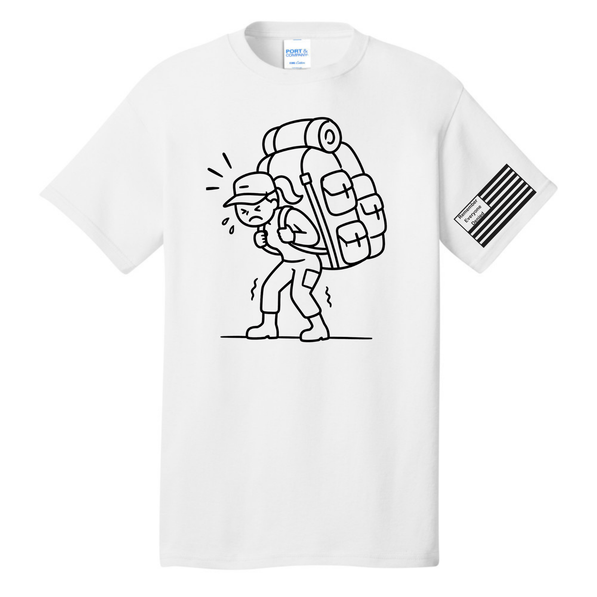 She Carried front design on white shirt